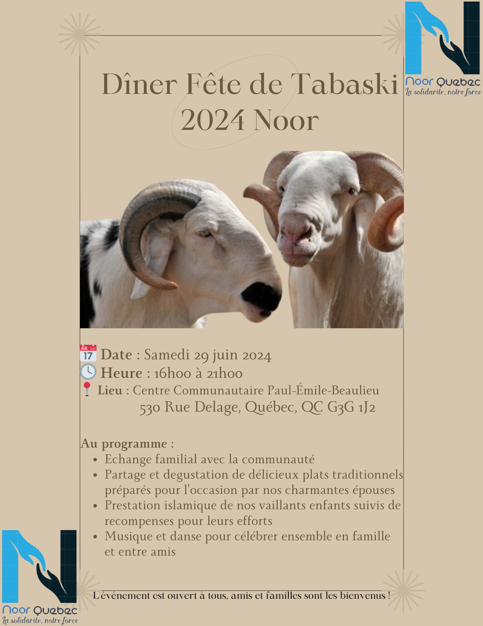 Dîner de la fête de Tabaski 2024